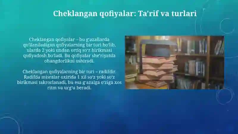 Nodira gʻazallarida cheklangan qofiyalar 3