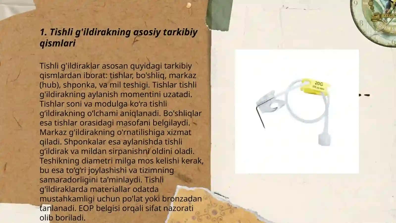 Tishli g'ildirak kansturksiyasi 3