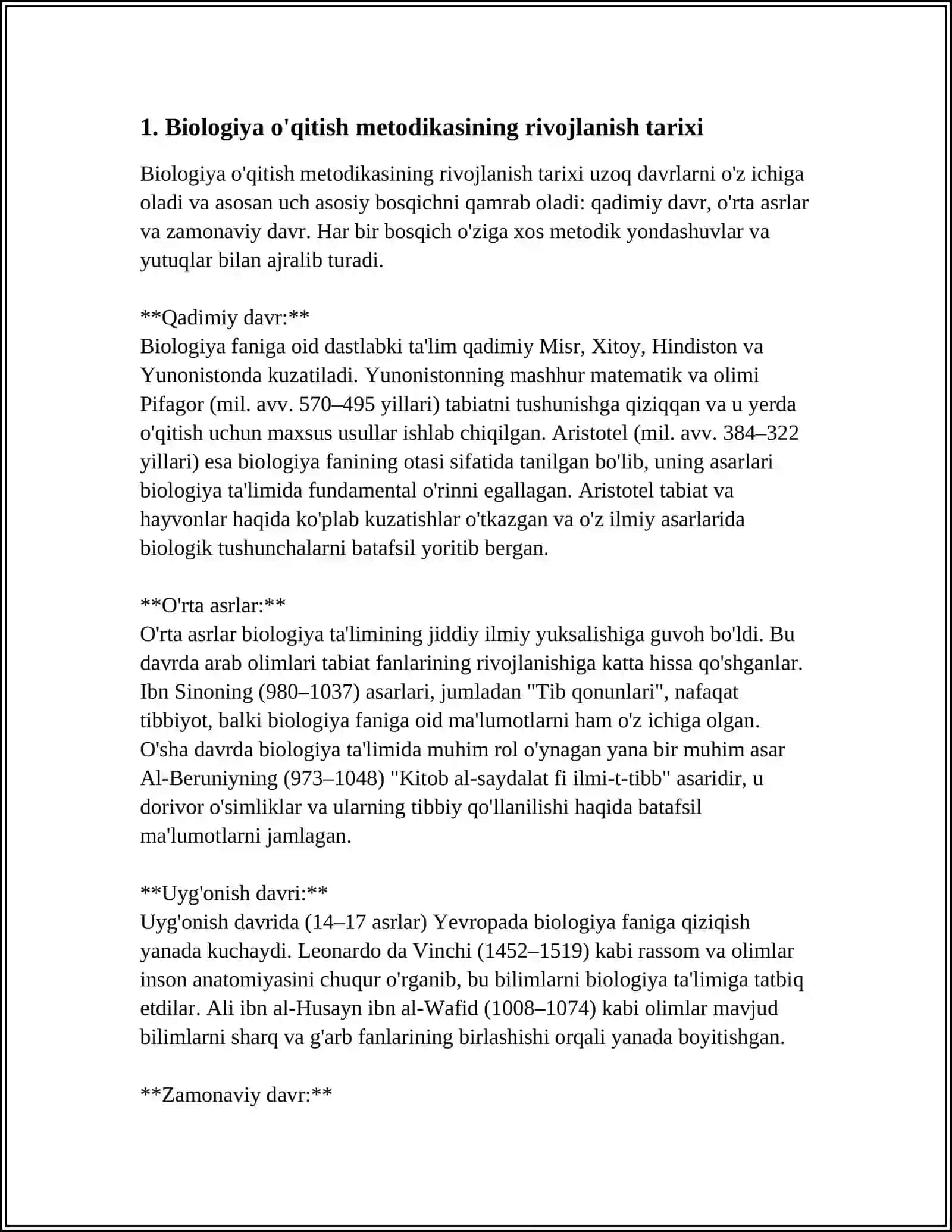 Biologiya Fanini O'qitish Metodikasi 3