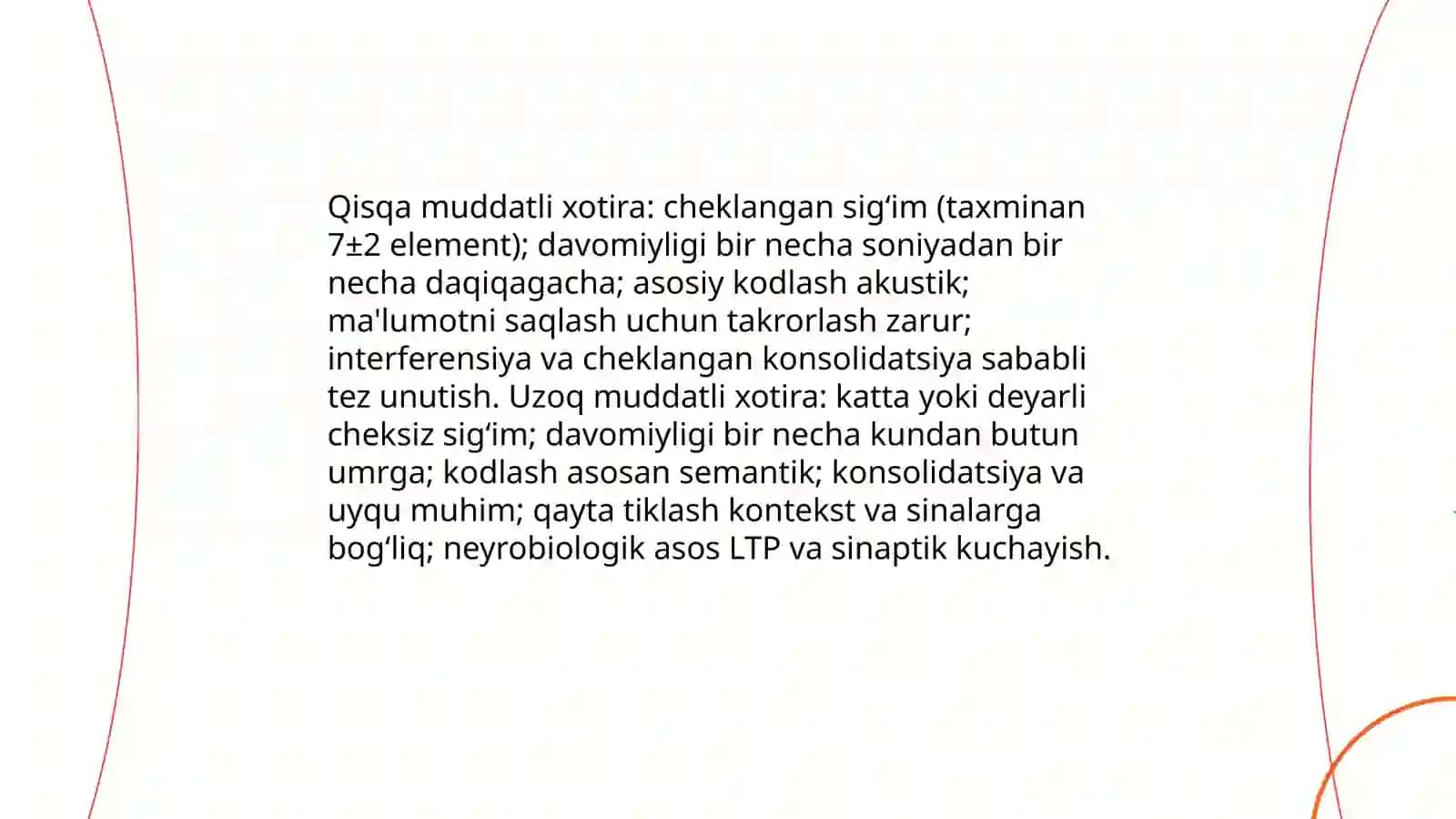 Xotira va Diqqat 3