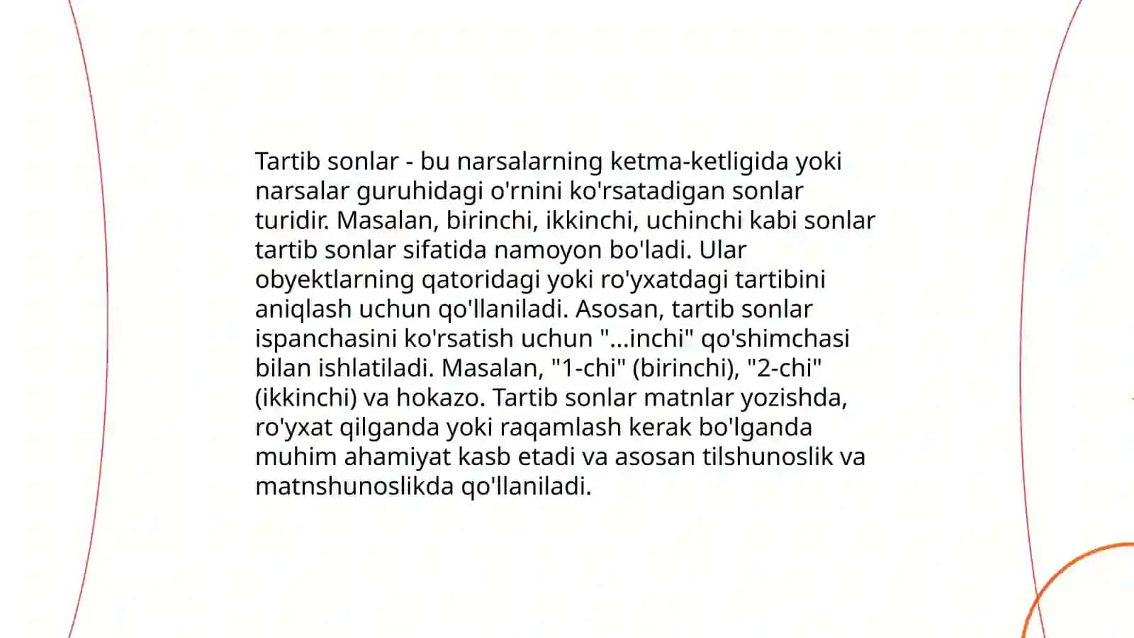 Arab tilida tartib sonning ishlatilishi 3