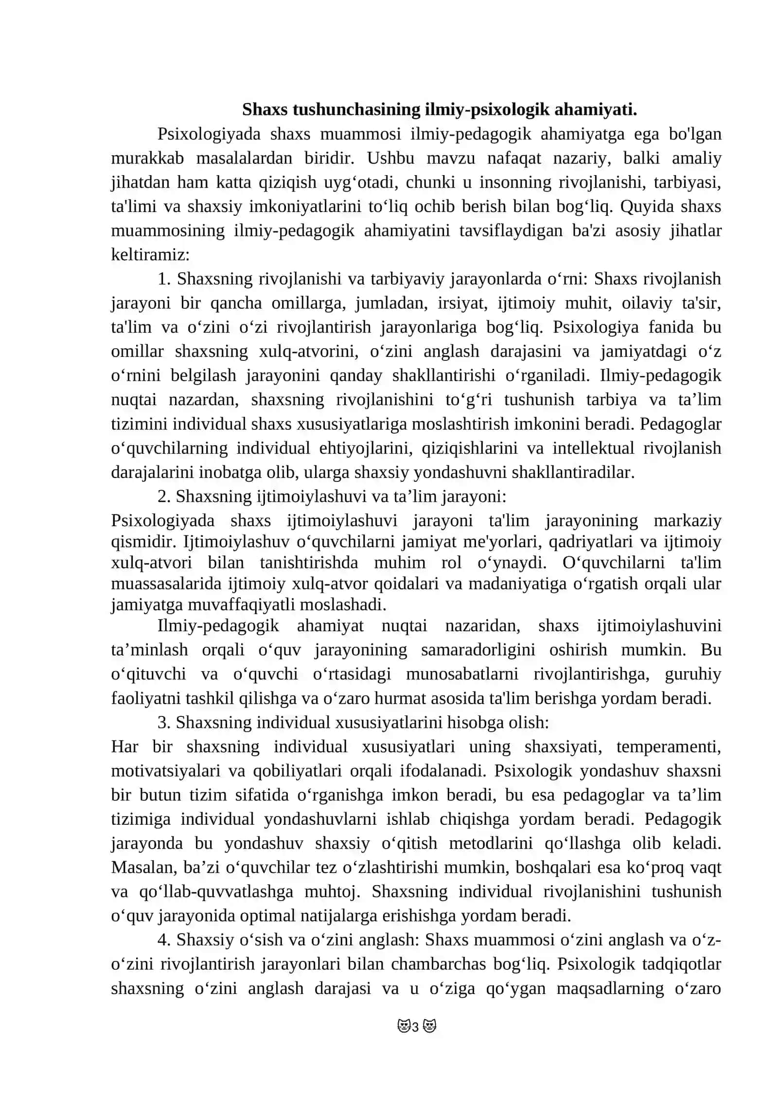 Shaxs muammosi va psixologiya fanining metodologik darajalari 3