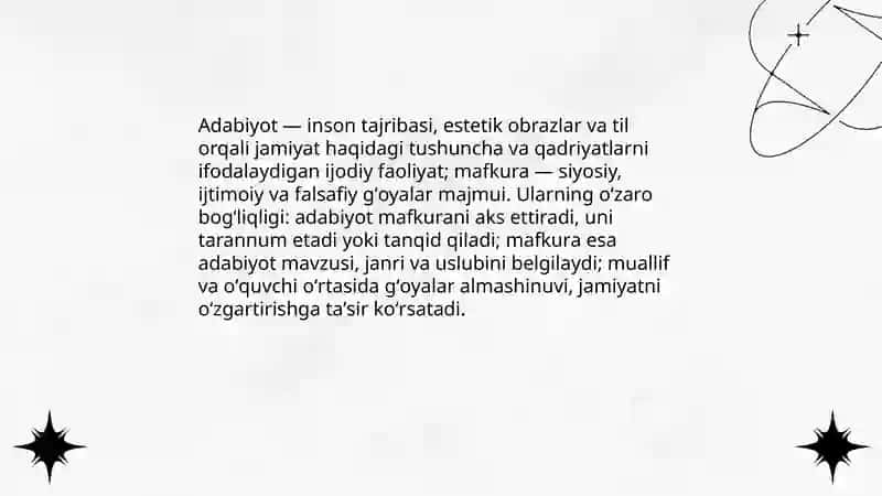 Adabiyot va mafkura mavzusida taqdimot tayyorlash 3