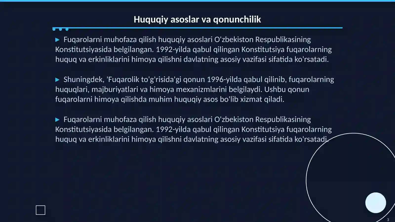 Fuqarolarni muhofaza qilish asoslari 3