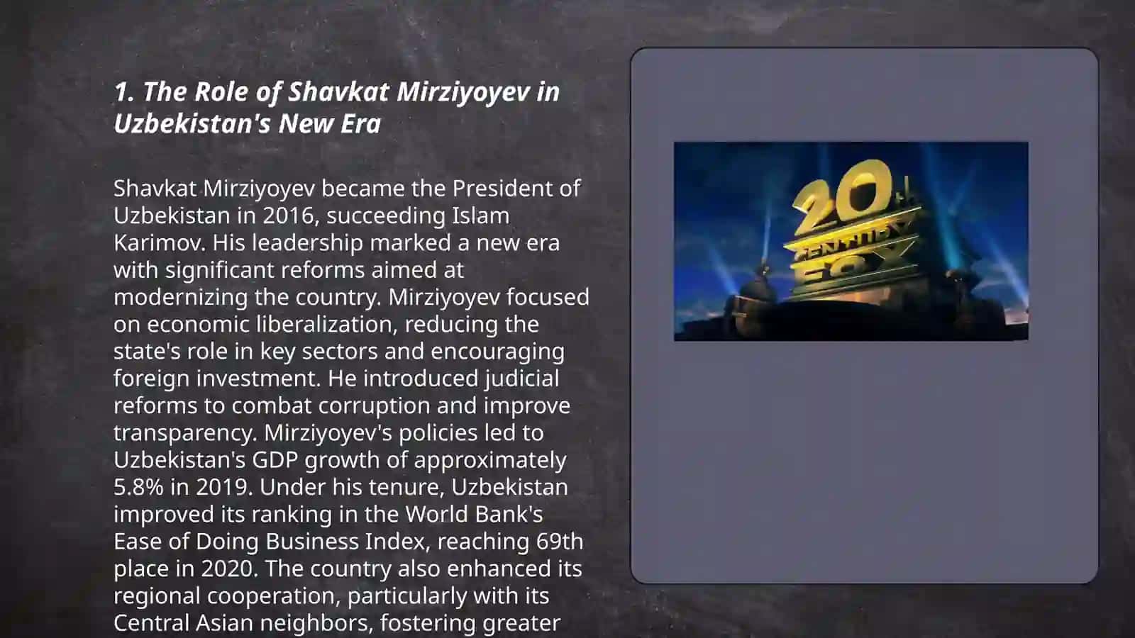 The Role of Shavkat Mirziyoyev in Uzbekistan's New Era 3