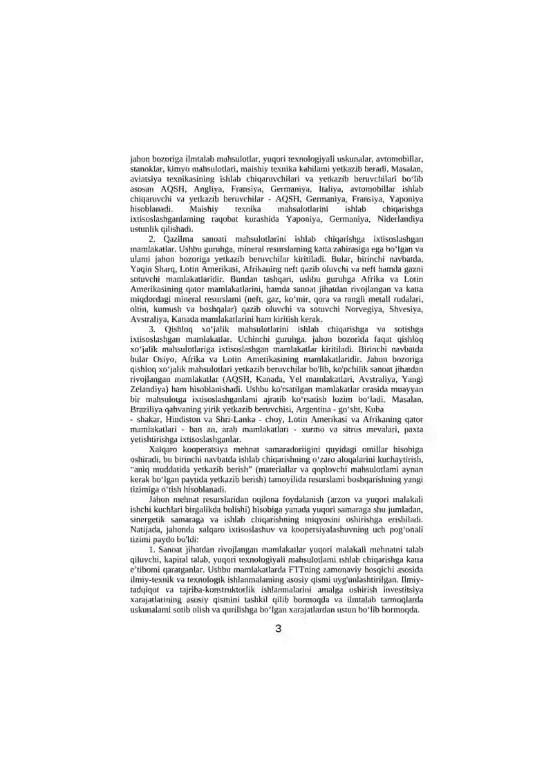 Xalqaro Mehnat Taqsimoti va Xalqaro Savdo 3