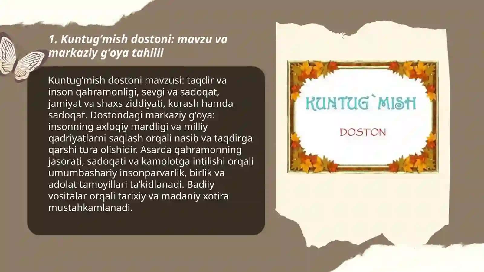 Kuntugʻmish dostoni tahlili 3