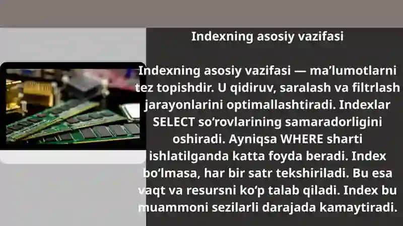 Index va uning samaradorligi 3