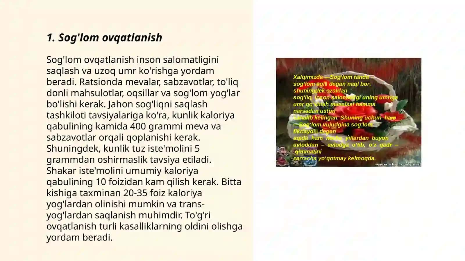 Sog'lom turmush tarzi 3