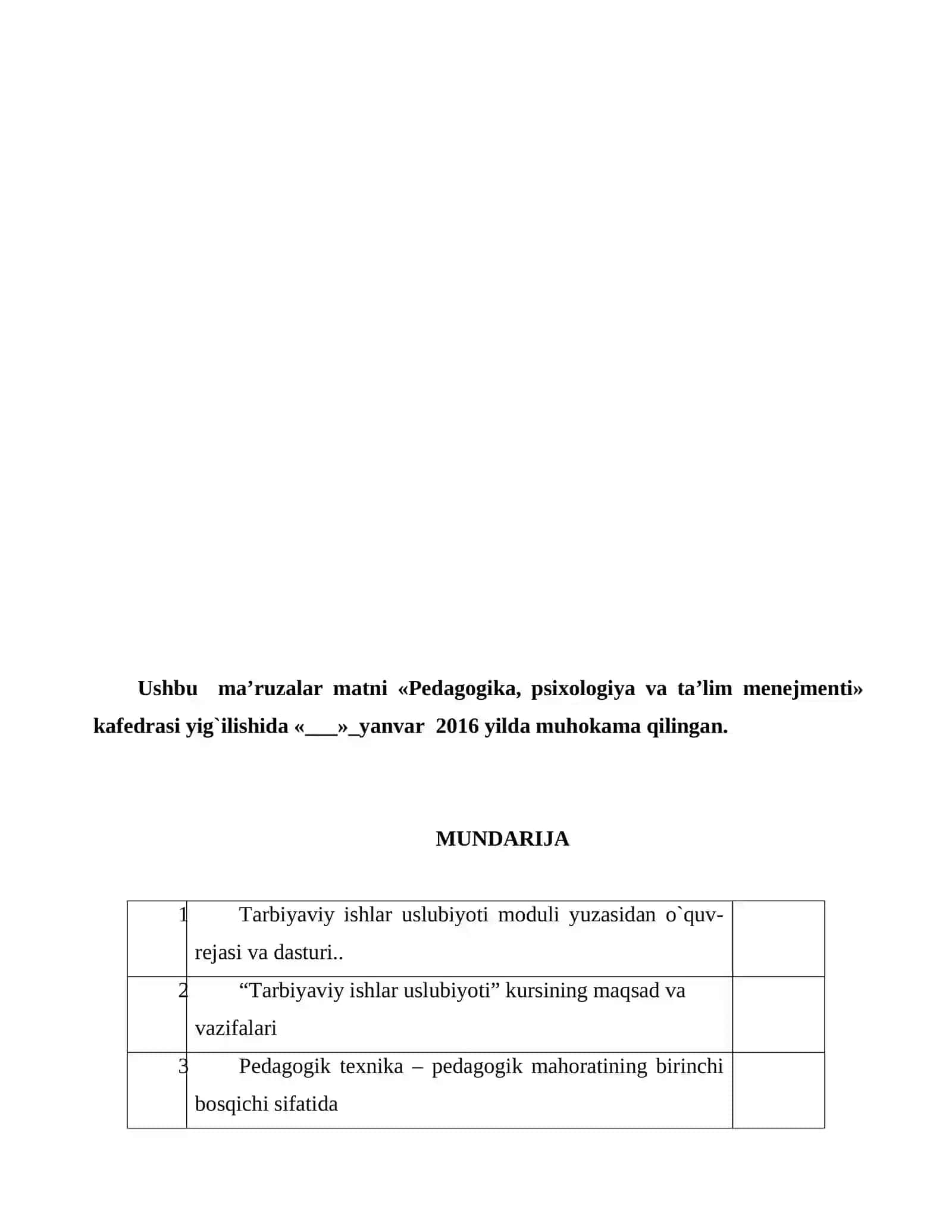 Tarbiyaviy ishlar uslubiyoti moduli 3