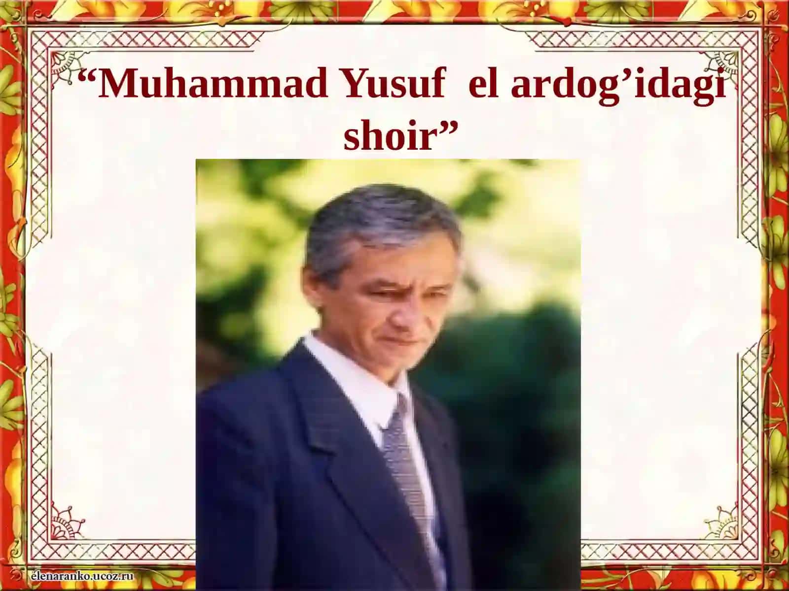 Muhammad Yusuf el ardog’idagi shoir 3