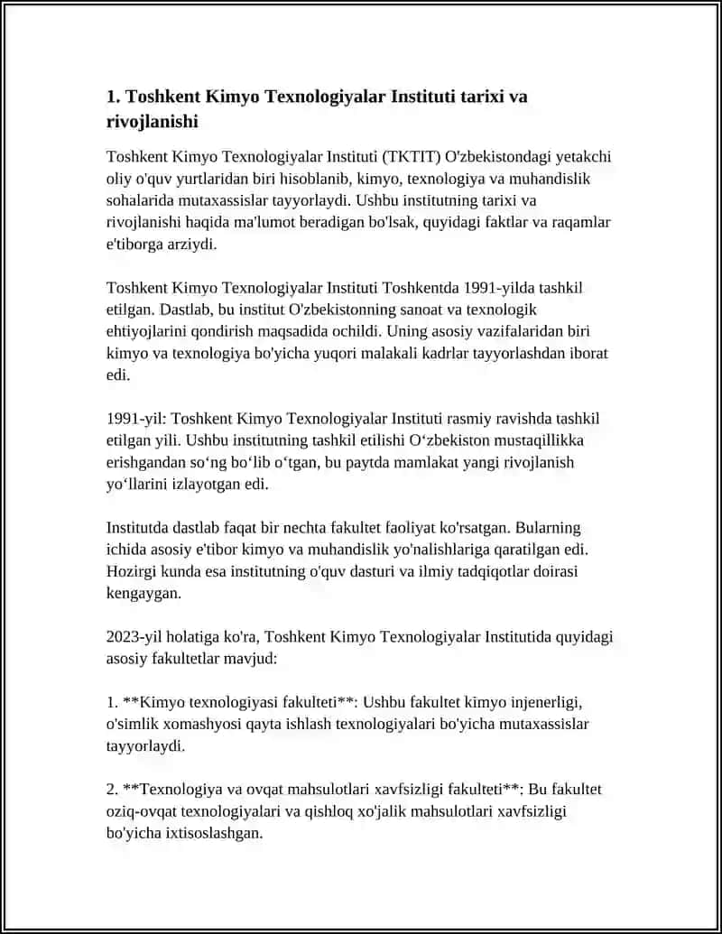 Toshkent Kimyo Texnologiyalar Instituti 3