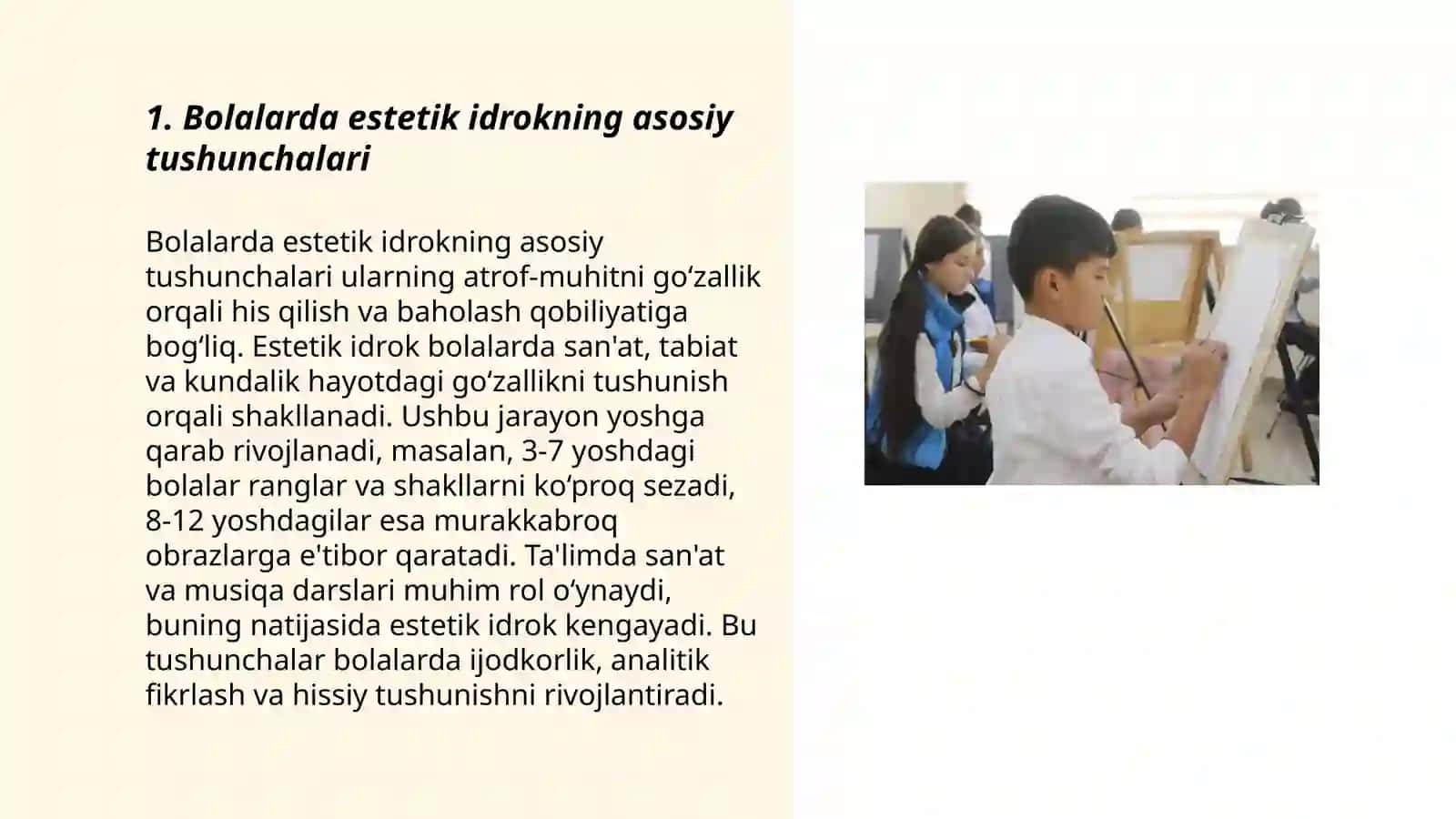 Bolalarda estetik idrok etishni shakllantirishda tasviriy san'atning ahamiyati 3