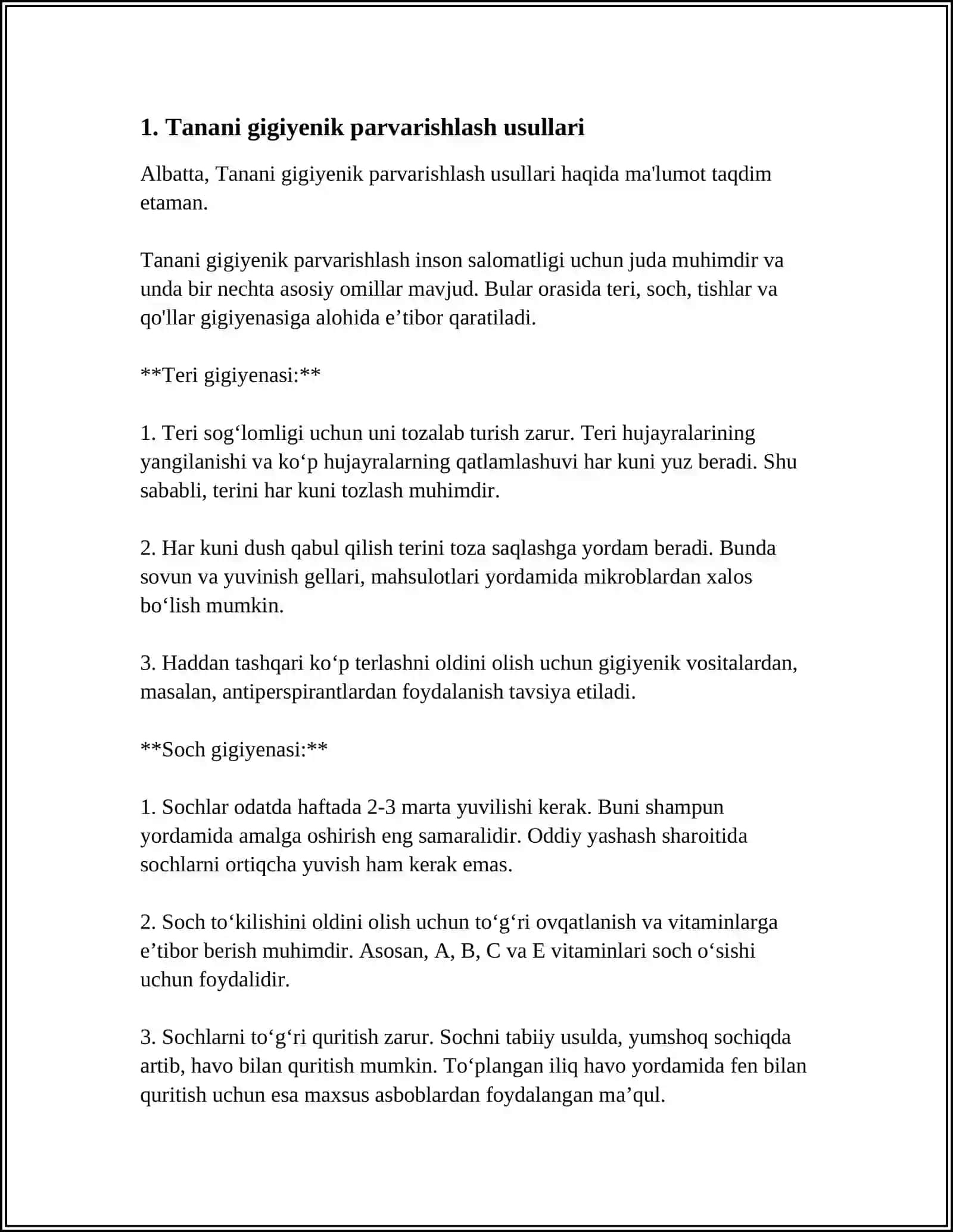 Tanani gigiyenik parvarishlash usullari 3