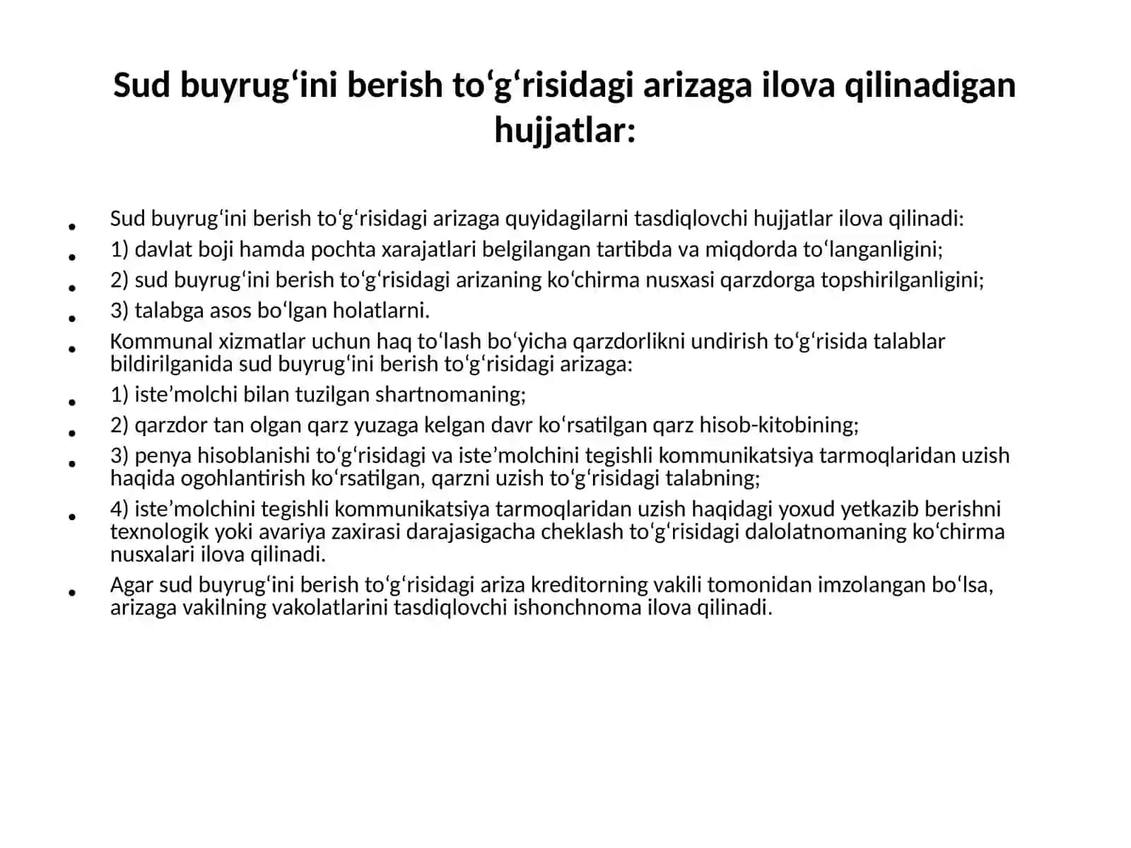 BIRINChI INSTANSIYA SUDIDA ISh YURITIShSud buyrug‘i 3