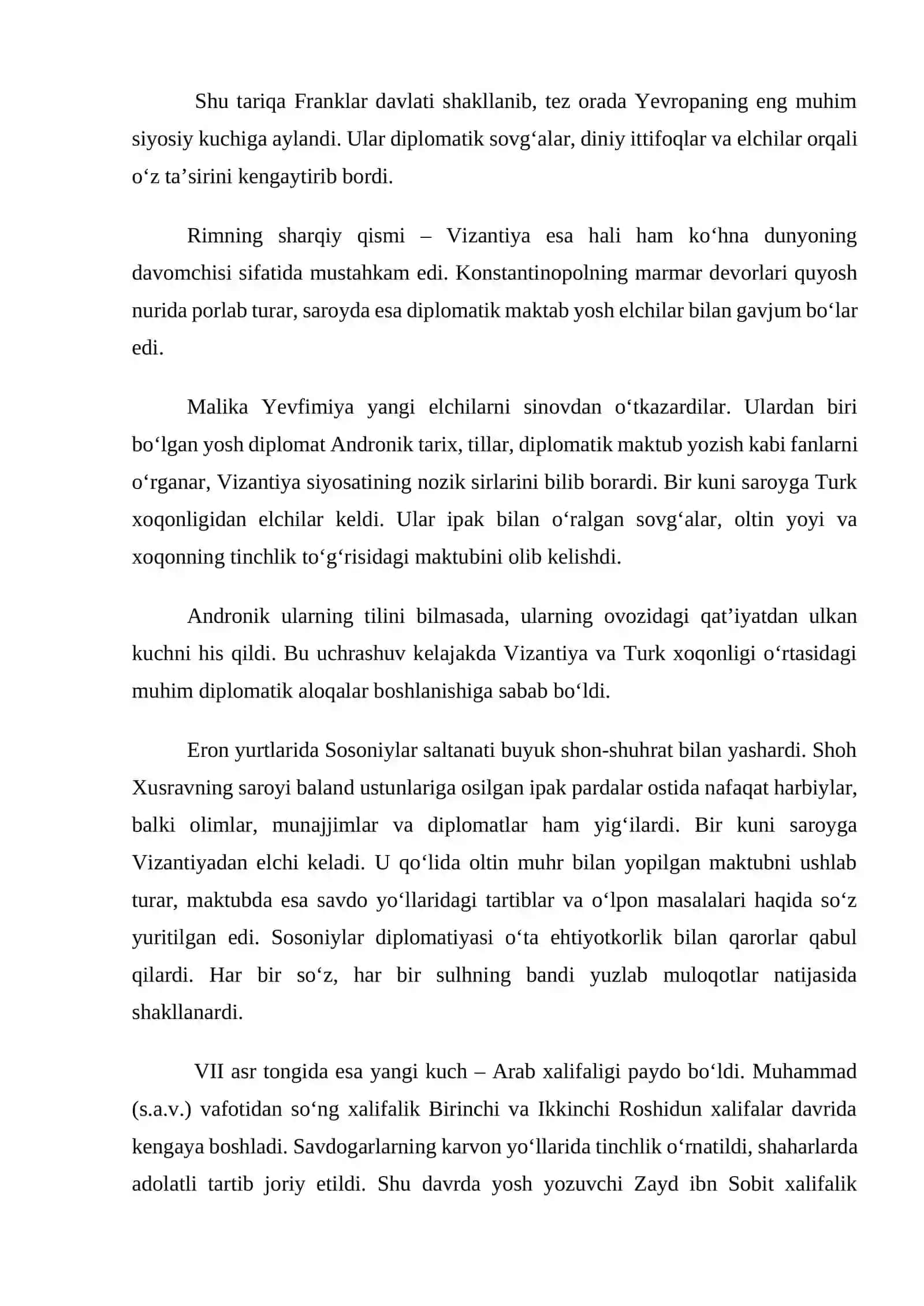 Ilk o’rta asrlarda halqaro munosabatlar va diplomatiya( V-XI asrlar) 3