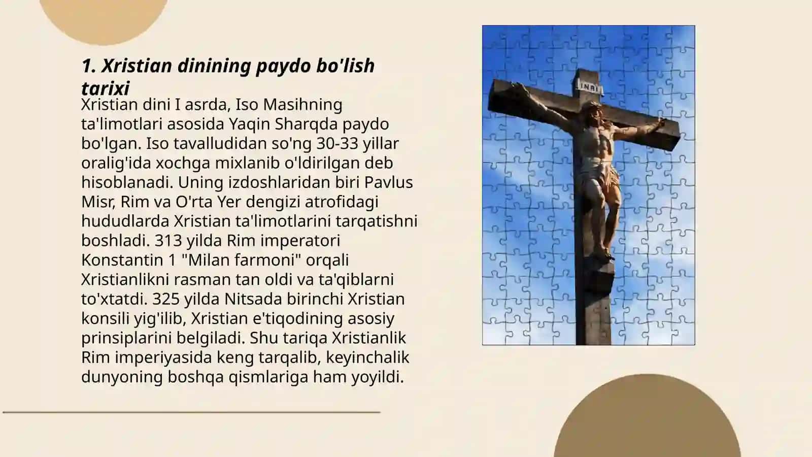 Xristiyan dini tariyi ha’m tiykarg'ı idealari 3