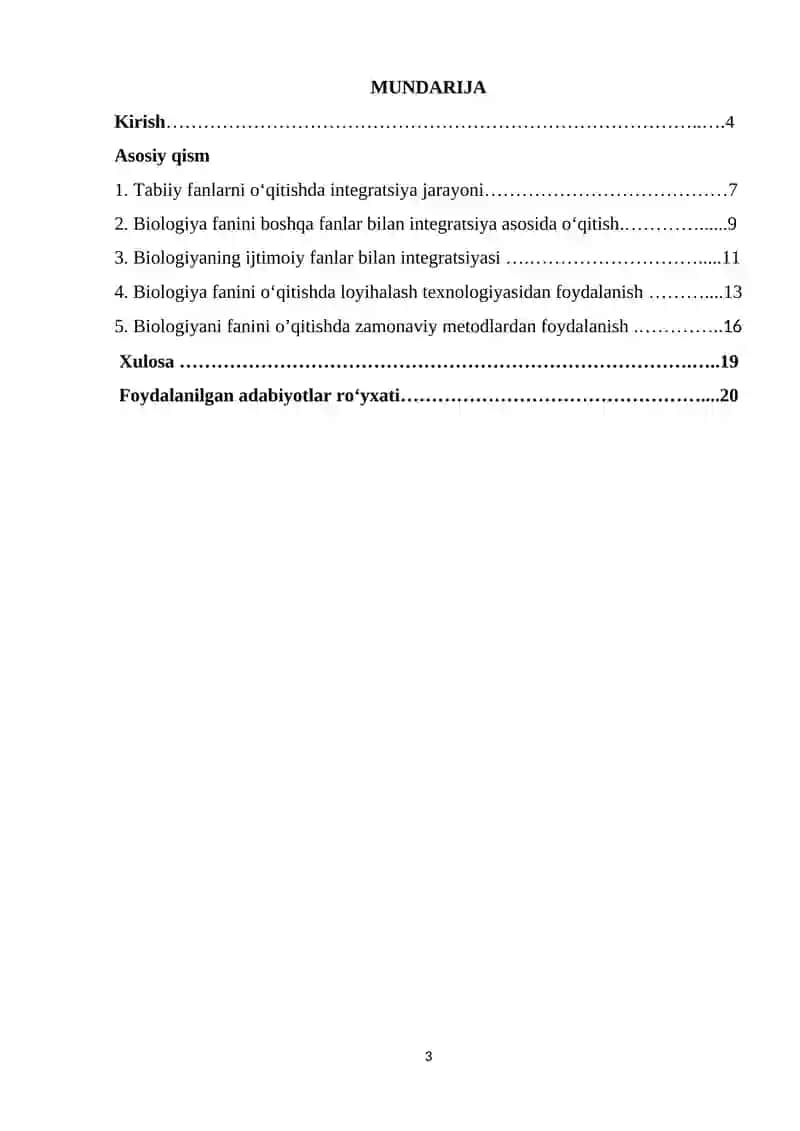 Biologiya Fani O‘qituvchilari Malaka Oshirish Kursi 3