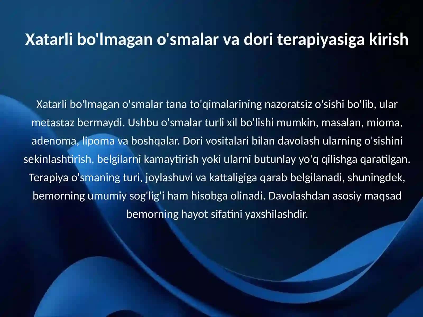 O'smalarni dori-darmon bilan davolash terapiyasi 3