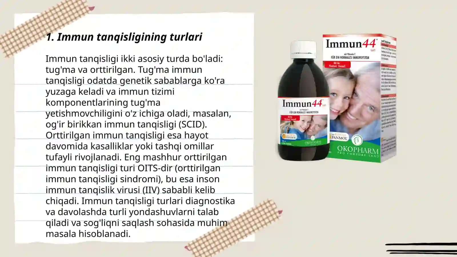 Immun tanqislik holatlari. Immun profilaktika va immun terapiyasi 3