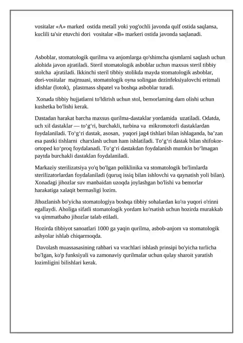 Terapevtik stomatologiya bo'limini tashkil etish 3