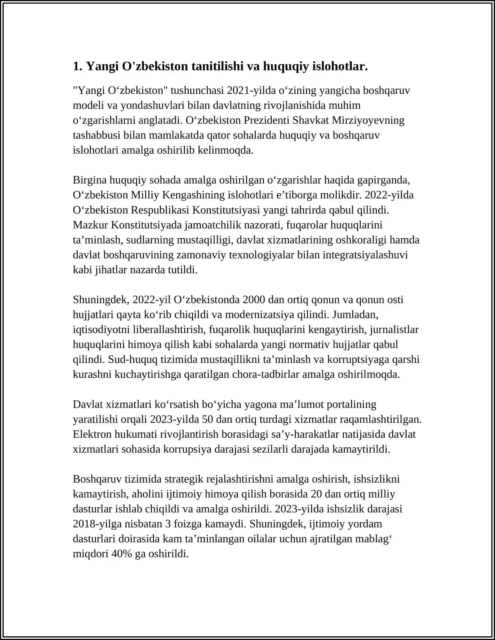 YANGI O'ZBEKISTONDA INSON HAQ-HUQUQLARI VA ERKINLIKLARI KAFOLATINING YARATILISHI 3