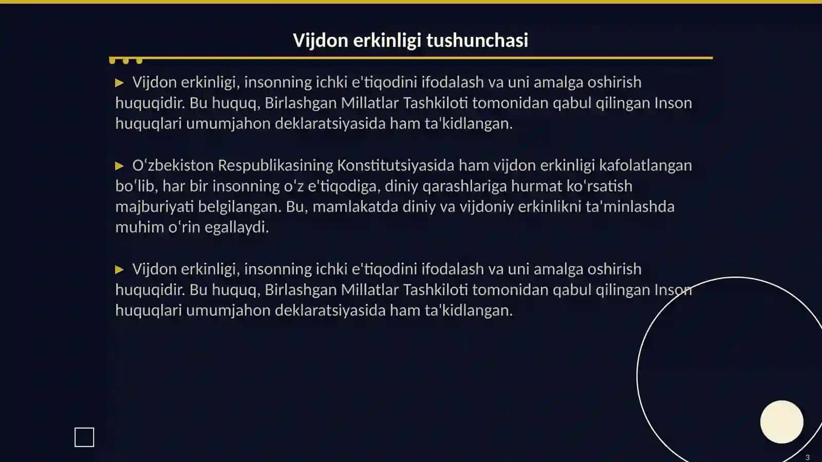 Vijdon erkinligi va diniy tashkilotlar toʻgʻrisidagi qonunning asosiy mohiyati 3