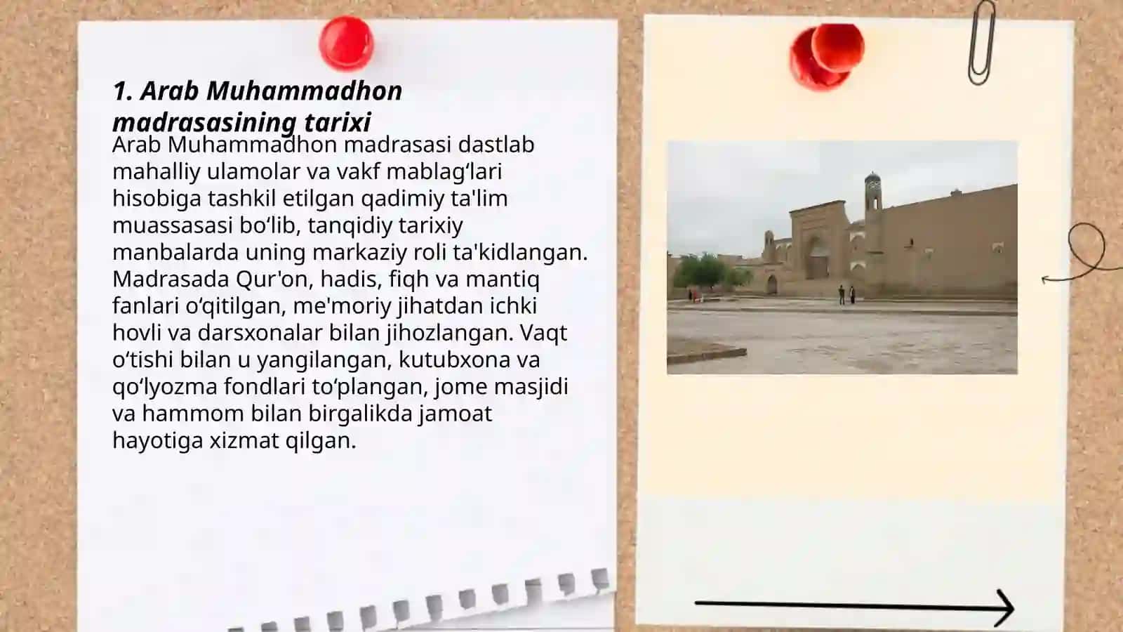 Arab Muhammadhon madrasasi tarixi 3