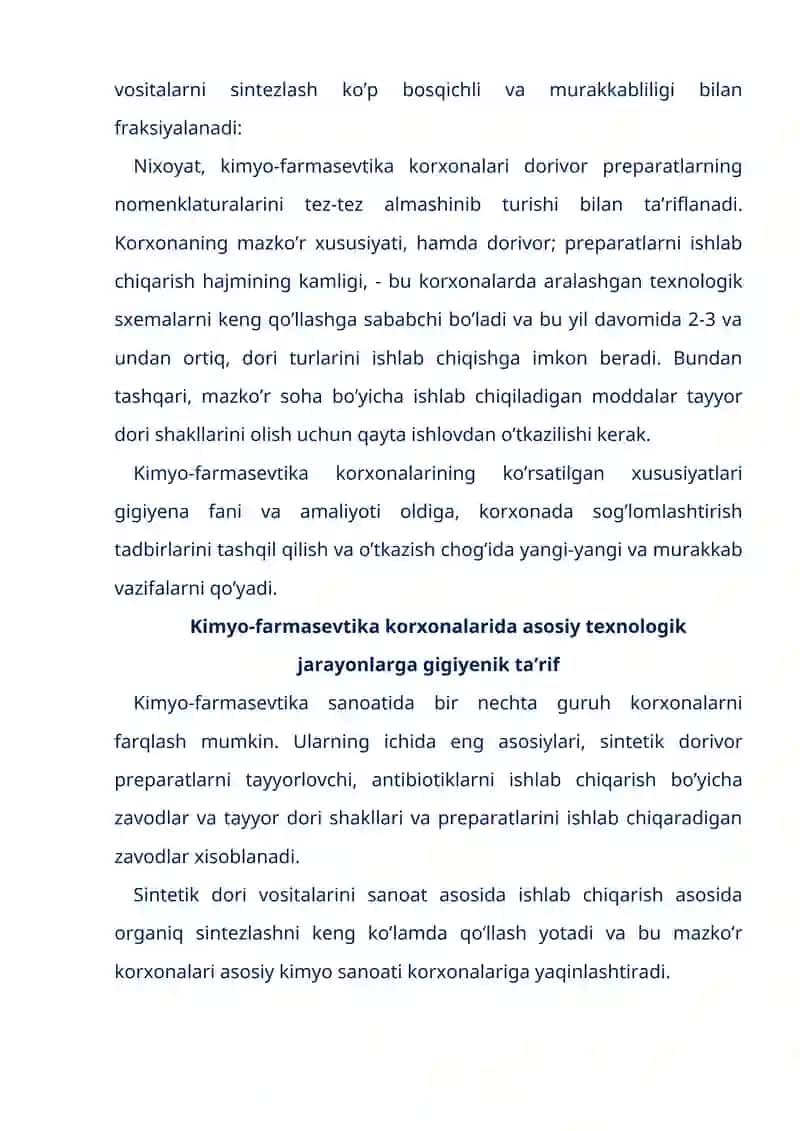 Antibiotiklar ishlab chiqarishda mehnat gigyenasi 3