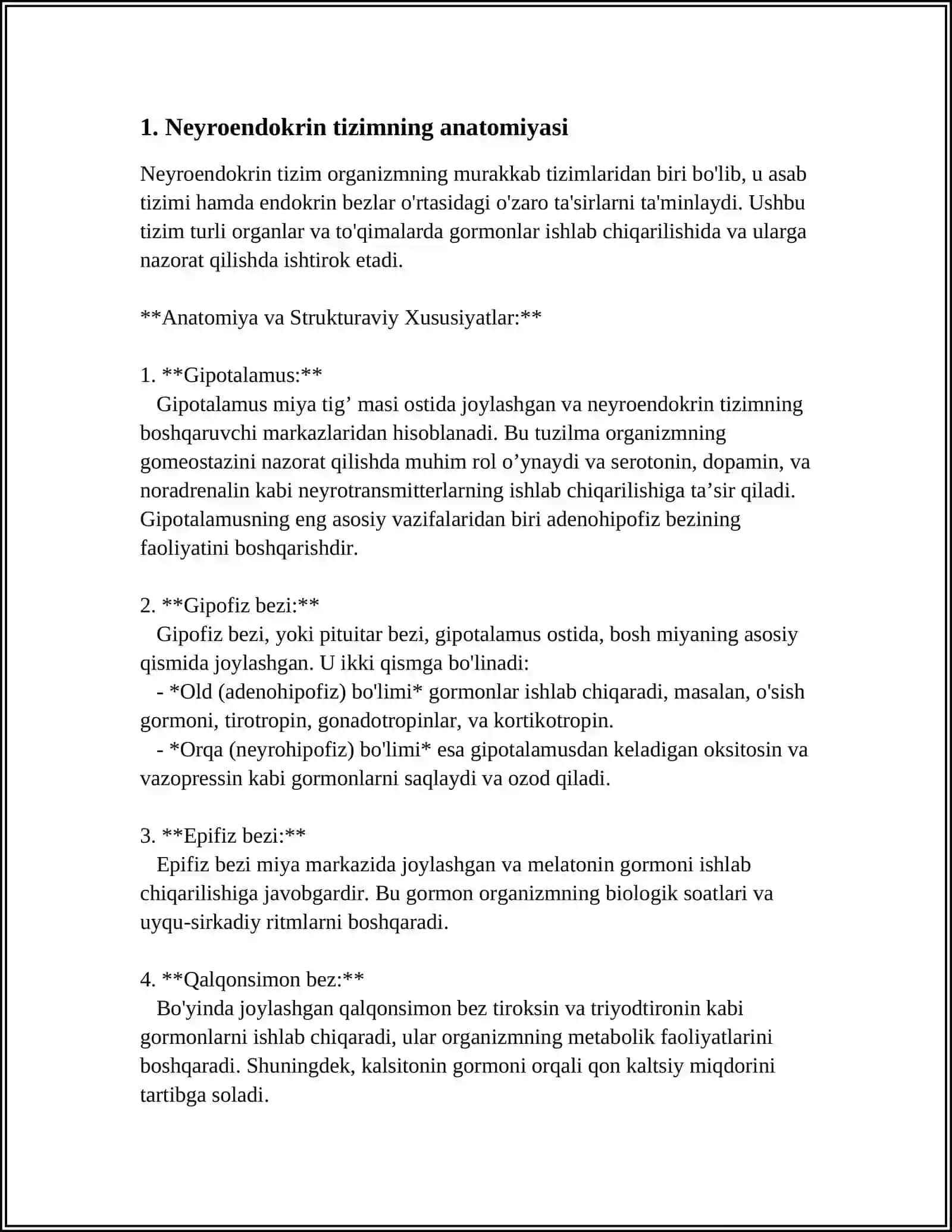 NEYROENDOKRING TIZIMNING STRUKTUR FUNKSIONAL TAVSIFI 3
