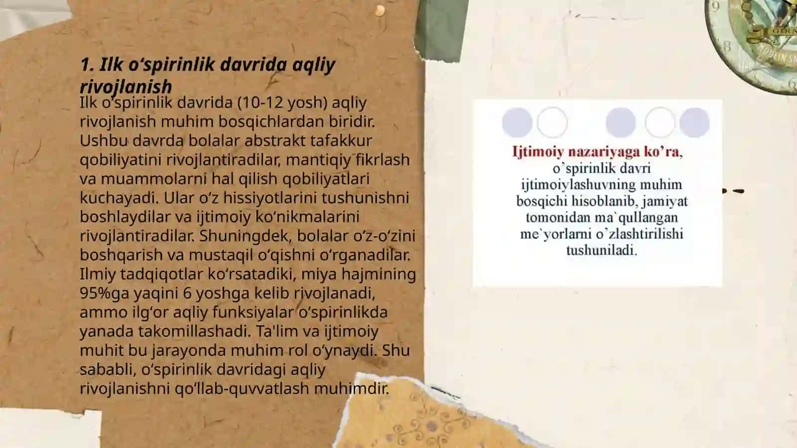 Ilk oʻspirinlik davrida psixologik jarayonlarning shakllanish xususiyatlari 3
