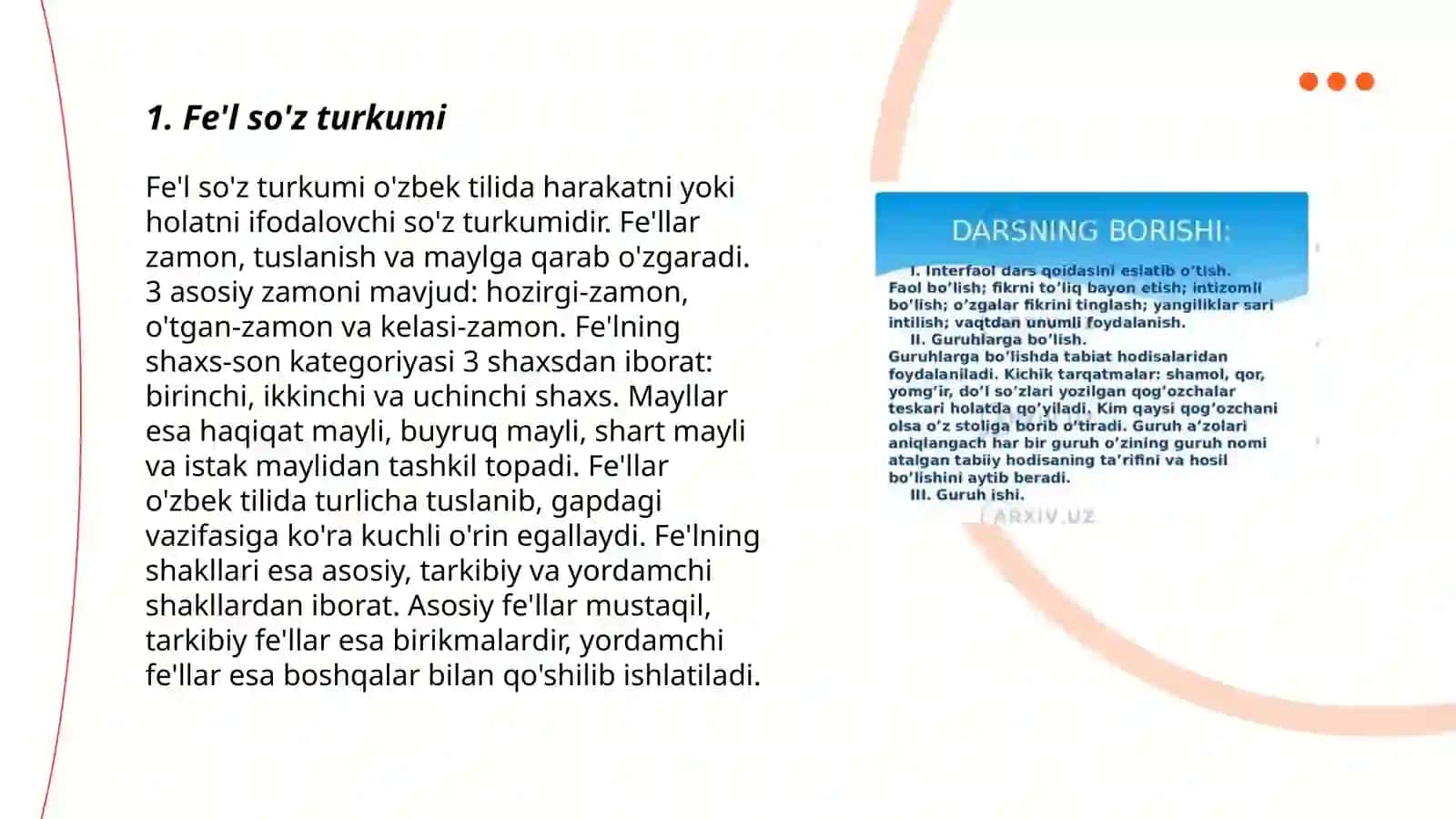 So'z turkumlarini o'rganishda xosil qilinadigan orfogirafik bilimlar 3