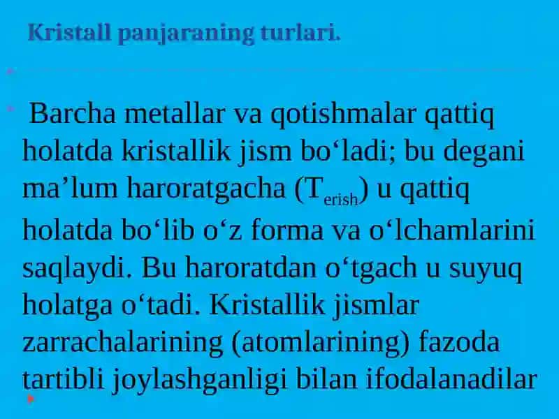 Metallarning ichki tuzilishi 3