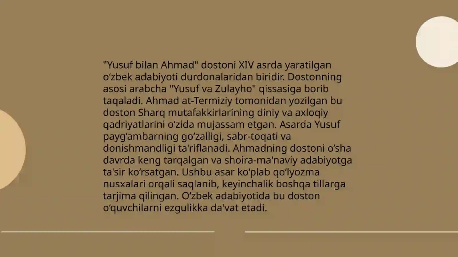 Yusuf bilan Ahmad dostoni 3