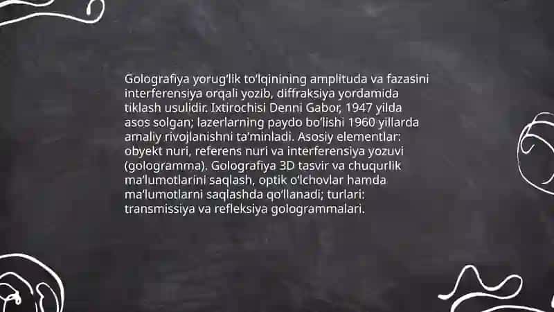 Golografiya togrisida tushuncha 3