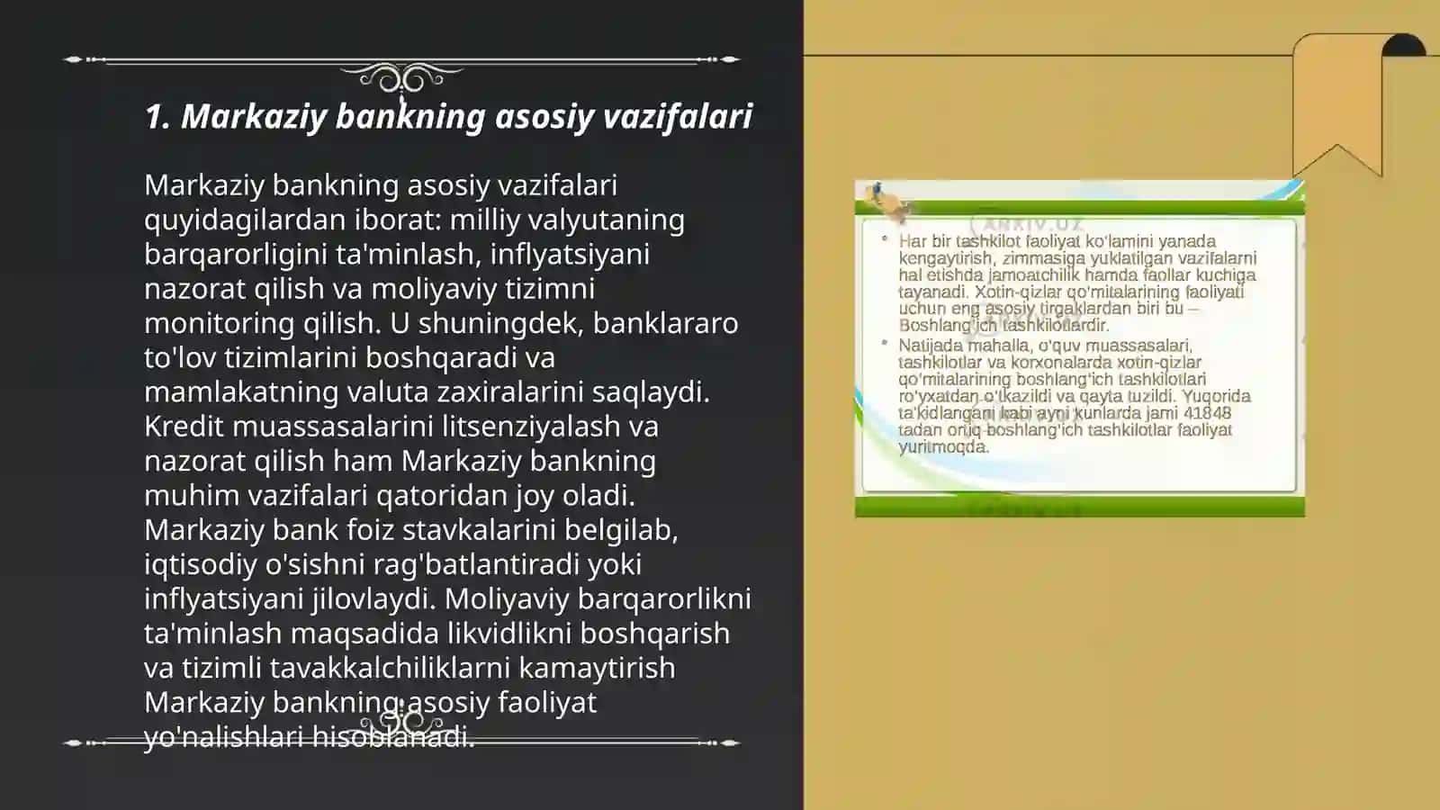 Markaziy bank va uning mamlakat iqtisodiyotidagi asosiy o‘rni 3