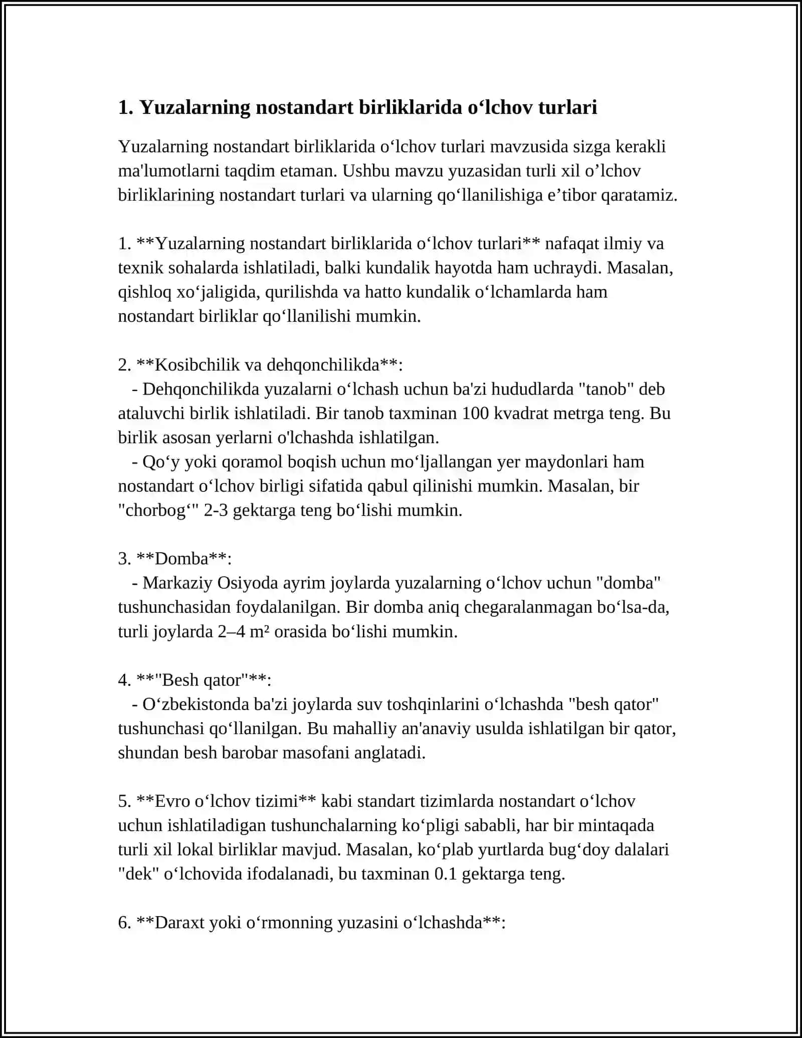 YUZALARNING NOSTANDART BIRLIKLARI HAQIDA MA‘LUMOT 3
