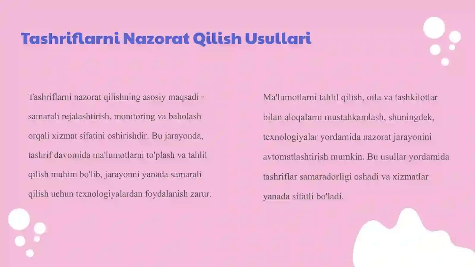 Tashriflarni Nazorat Qilish Usullari 3
