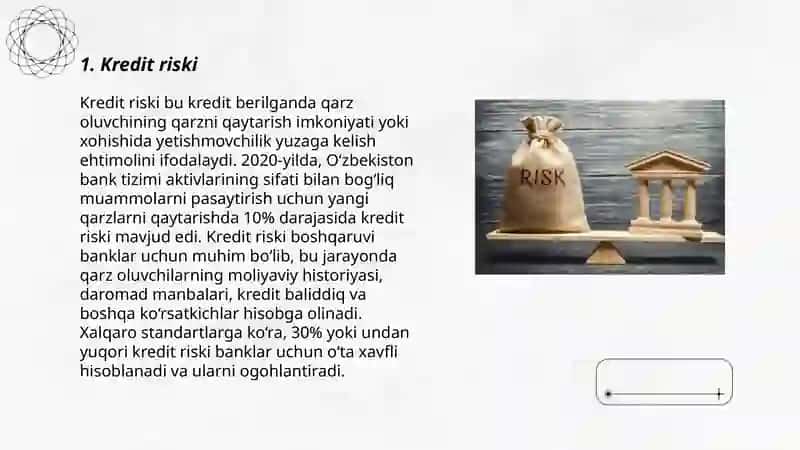 Bank fa'oliyatidagi risklar va ularni boshqarish 3