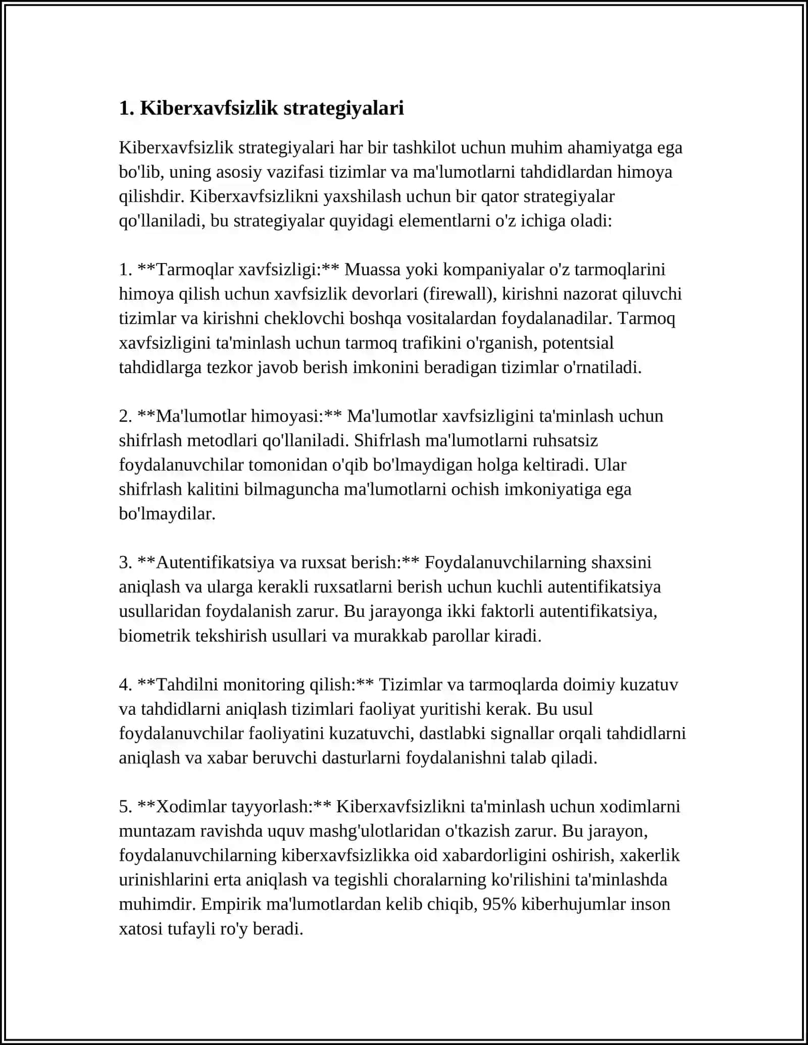 MUSTAQIL ISH Mavzu: NUKUS TATU KIBERXAVFSIZLIK INJINIRINGI 3