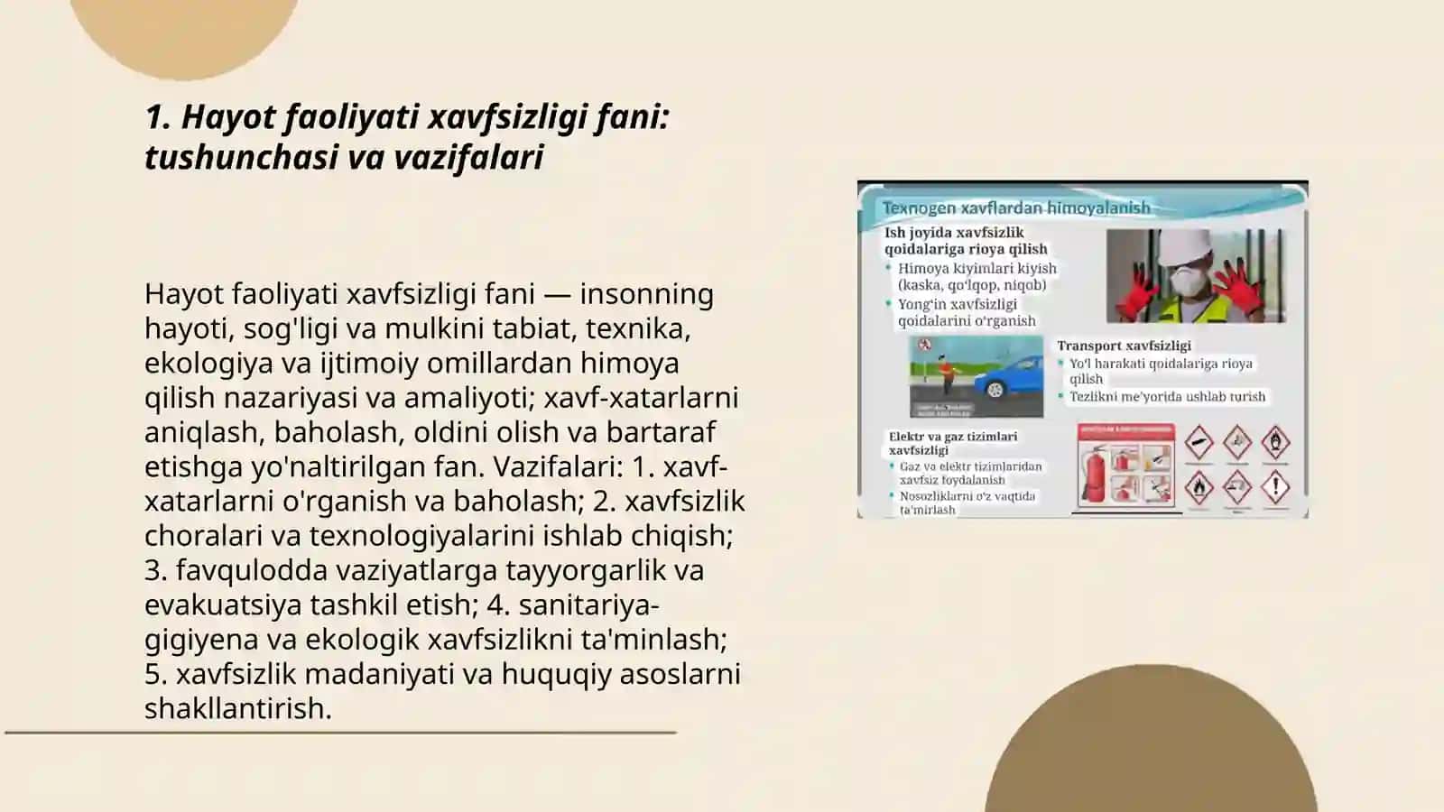 Hayot faoliyati xavfsizligi fani 3