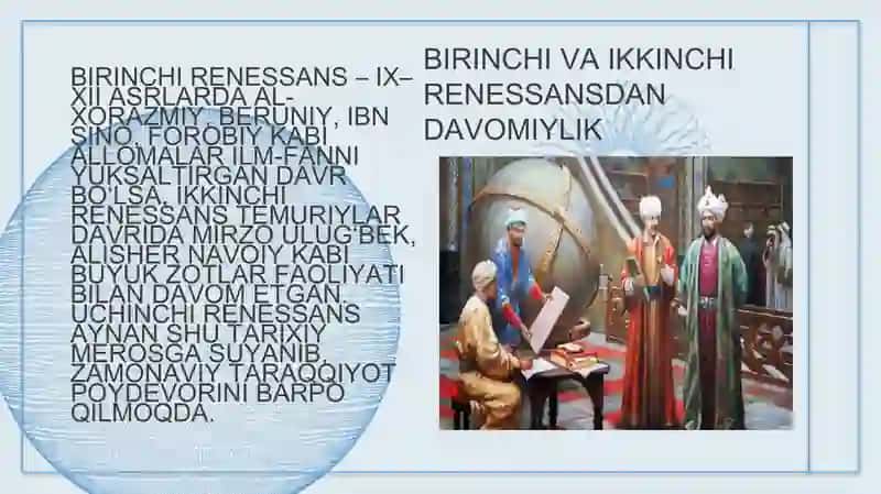 Uchinchi Renessans - Yangi O'zbekiston taraqqiyotining tamal toshi. 3