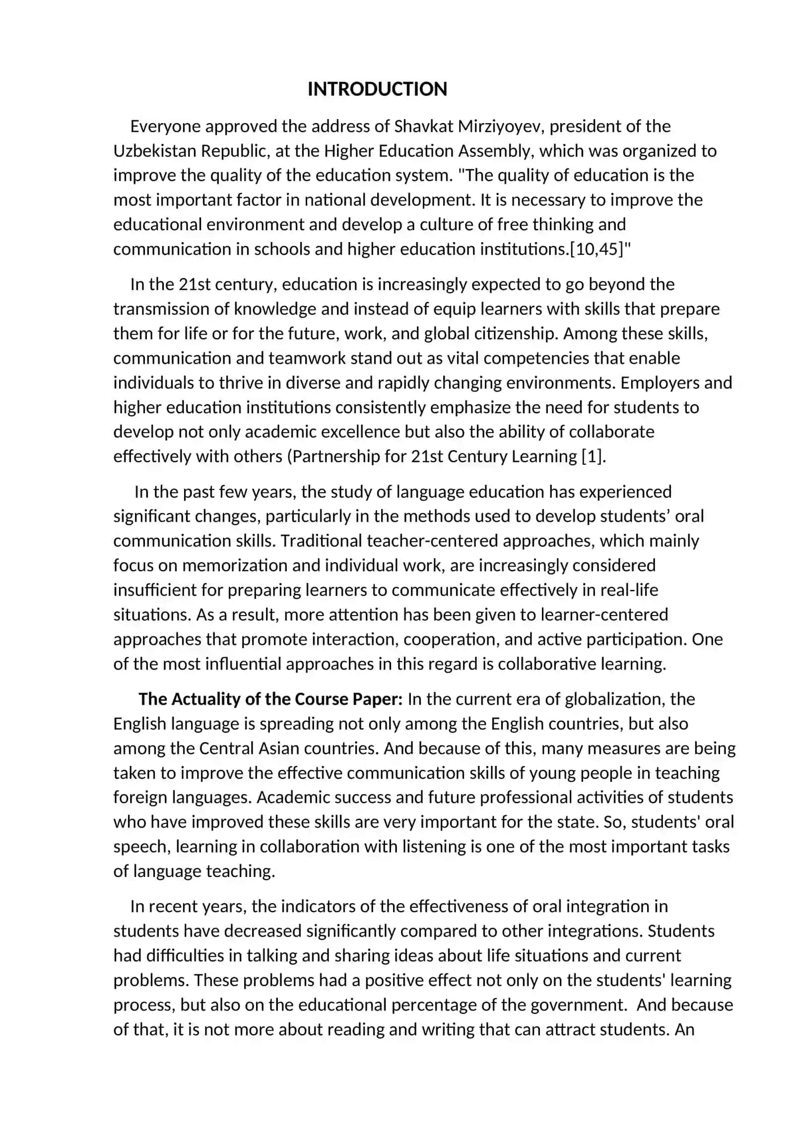 THE IMPACT OF COLLABORATIVE LEARNING ON INTEGRATED ORAL SKILLS DEVELOPMENT 3