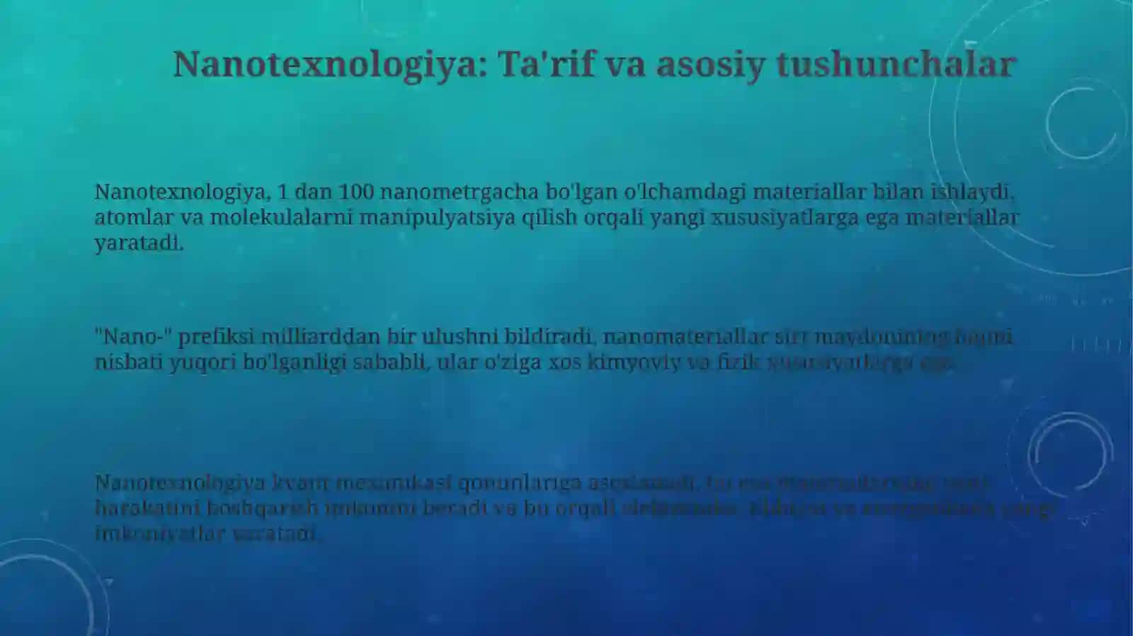 Nanotexnologiya asoslari va istiqbollari 3