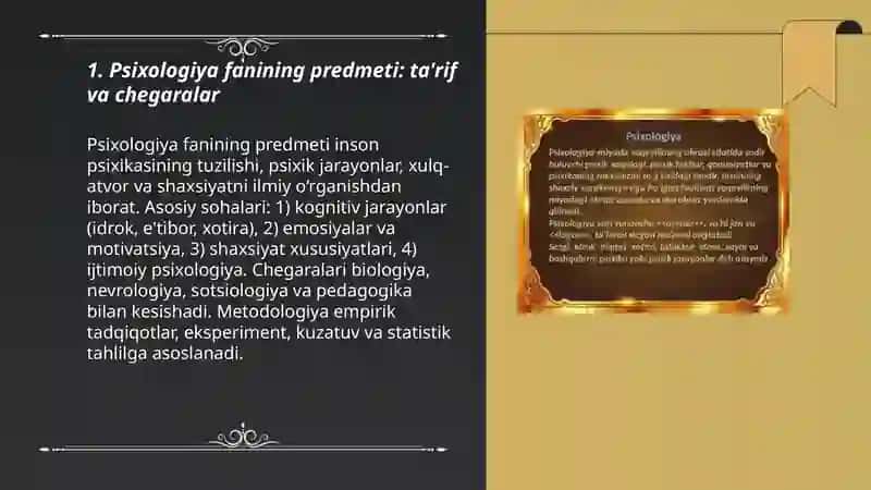Psixologiya fanining predmeti muammosi va rivojlanish tarixi 3