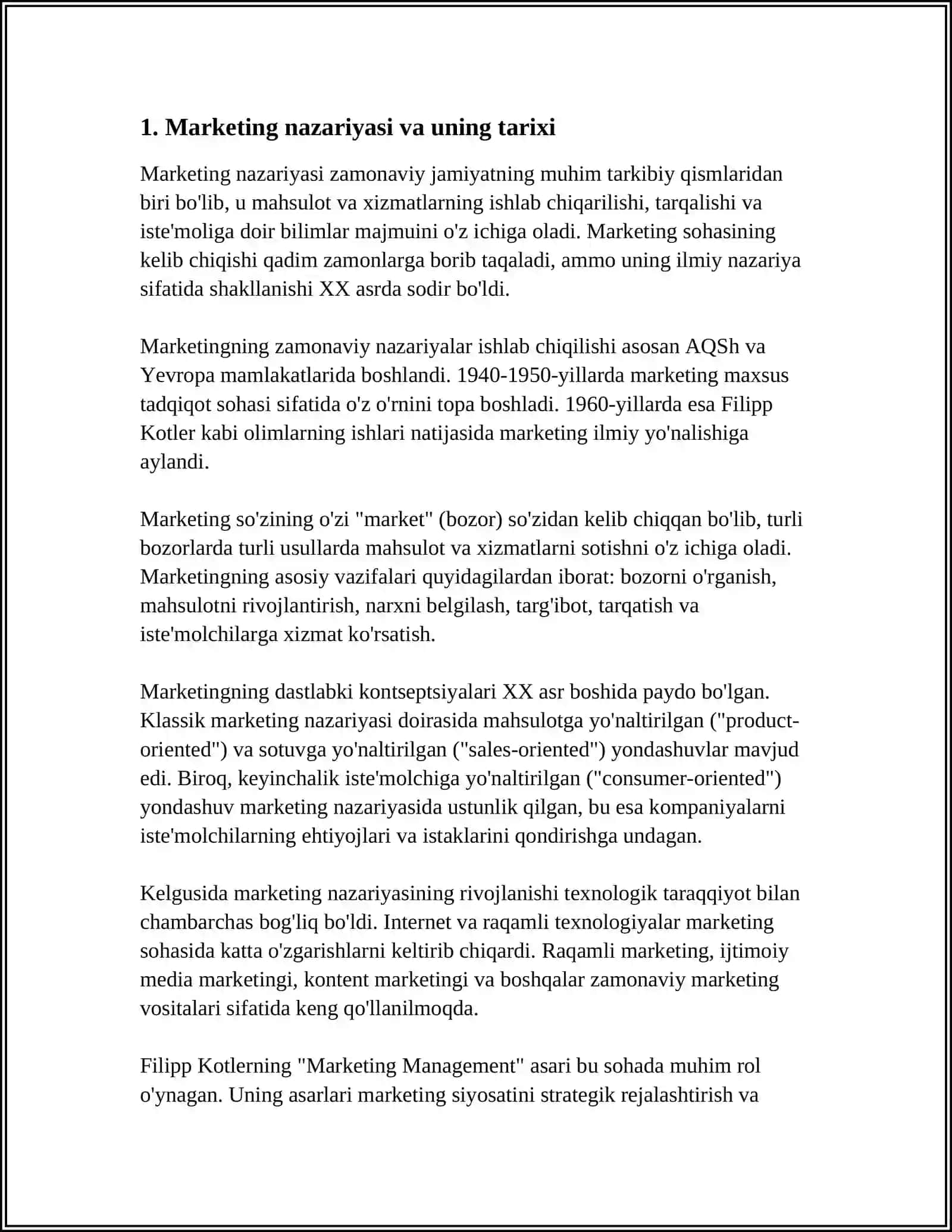 MARKETING NAZARIYASI KONSEPSIYASI VA UNING EVOLUTSIYASI 3