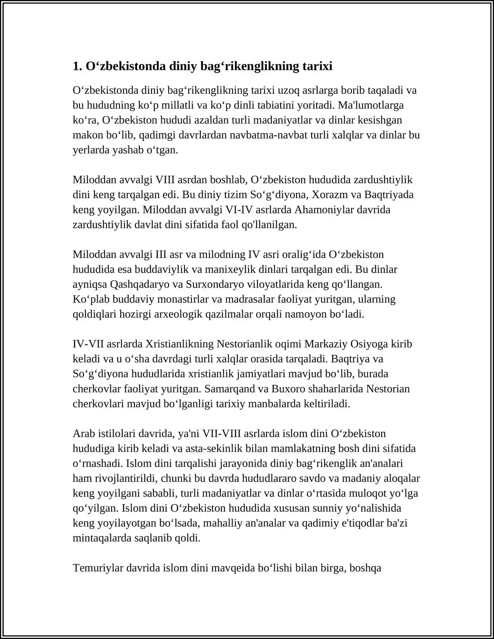 OʻZBEKISTONDA TOLERANTLIK VA MILLATLAR ARO TOTUVLIKNI TA'MINLASHNING TARIXIY ILDIZLARI VA DEMOKRATIK PIRINSIPLARI 3