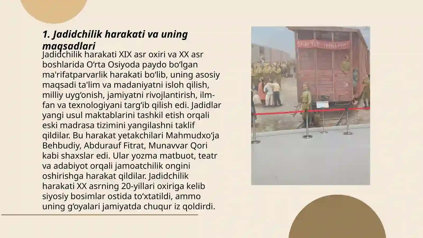 Jadid ma'rifatparvarilarning o'lka ijtimoiy-ma'naviy hayotida tutgan o'rni 3