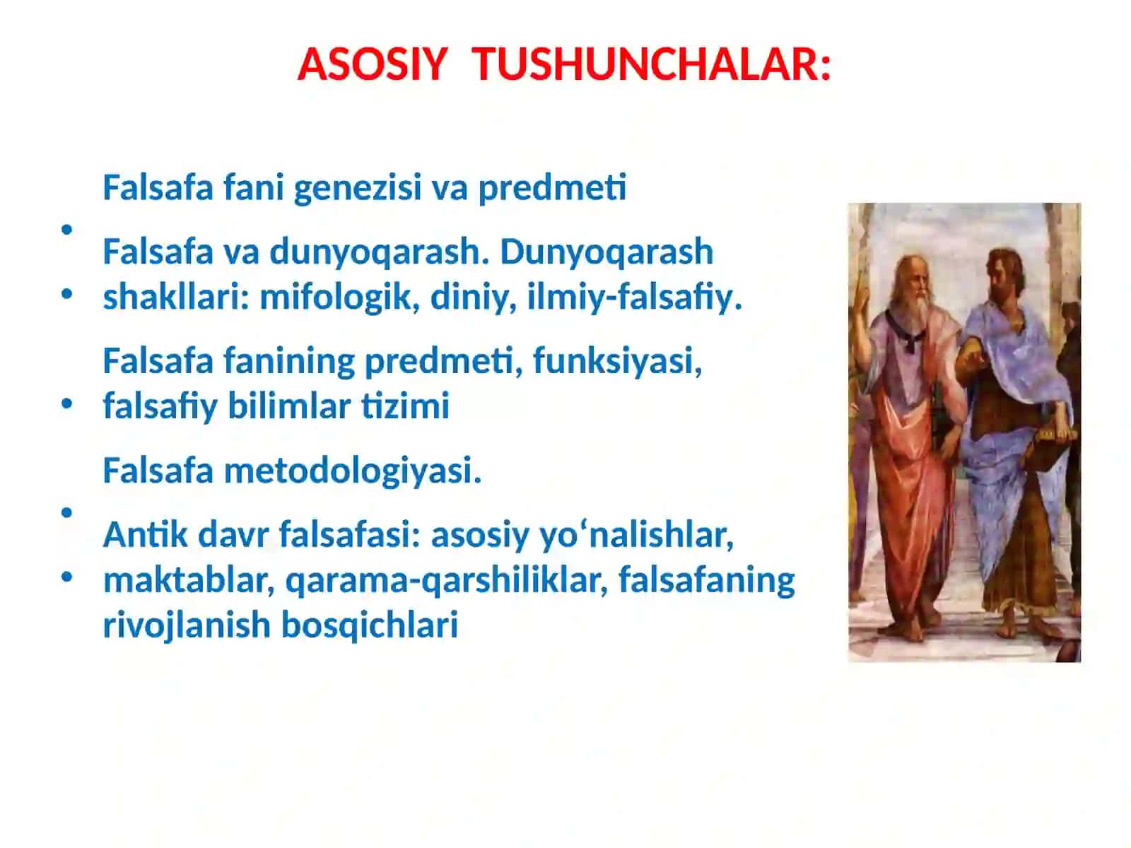 Falsafa fanining predmeti, mazmuni va jamiyatdagi o`rni 3