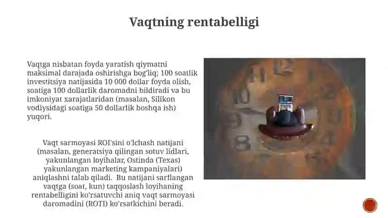 Vaqtning rentabelligi 3